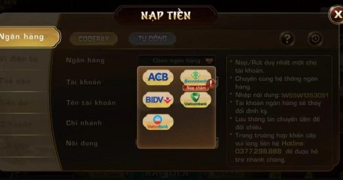 Thông tin quan trọng khi nạp tiền tại Iwinclub